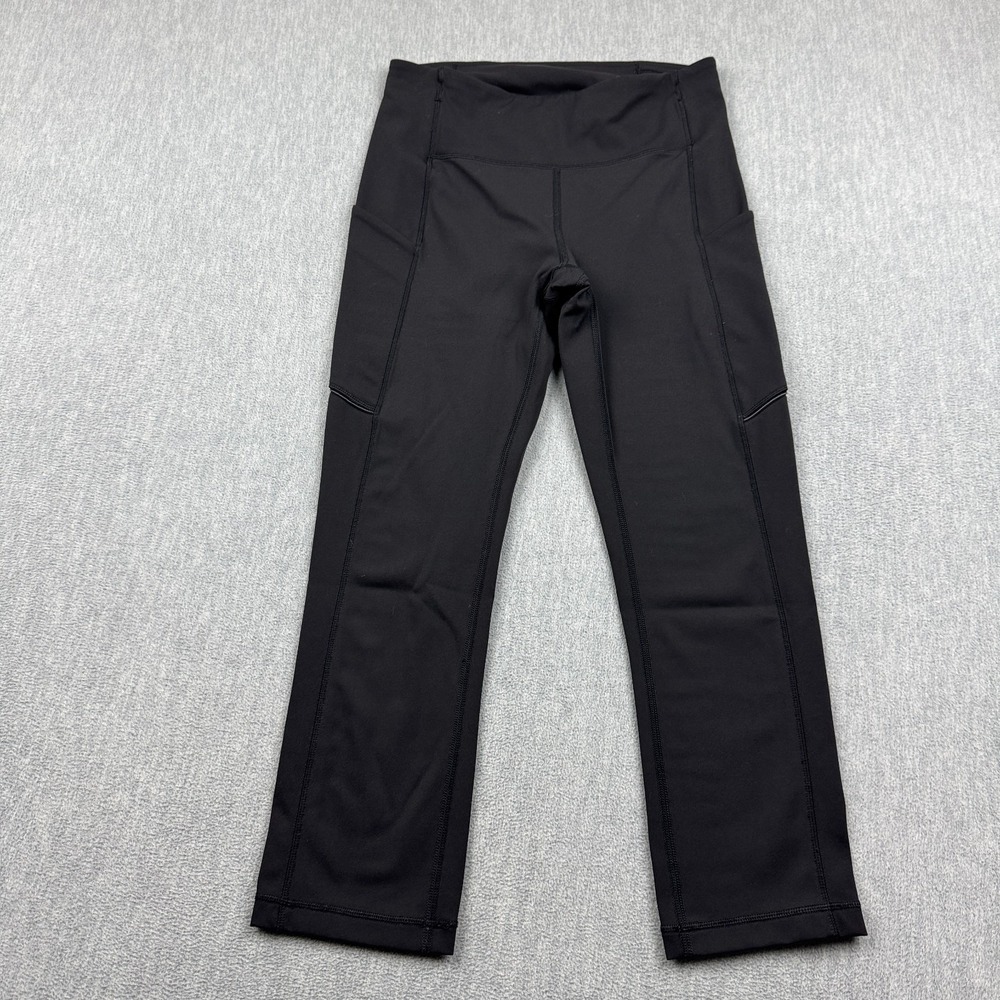 Lululemon Leggings Womens 4 Black Speed Up Crop 21" Side Pocket Workout Gym Yoga